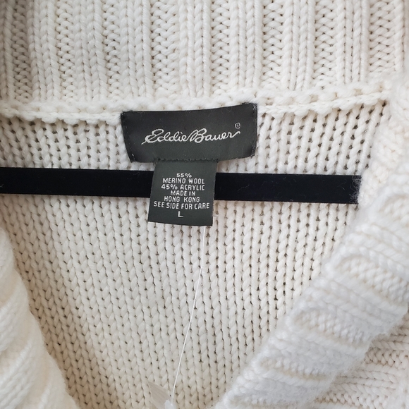 Eddie Bauer cable knit sweater cardigan - Picture 4 of 7